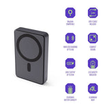 Spello ForcePack 10,000mAh Magnetic Power Bank 15W - MagSafe Compatible - Dark Grey