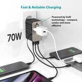Epico UltraBoost Universal Travel Adapter 70W with 2 x USB-A 1 x USB-C - Titanium