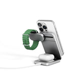 Spello ForceBase Foldable 3-in-1 Wireless Qi2 Charger 15W - MagSafe Compatible - Silver