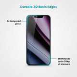 iPhone 16e / 14 / 13 / 13 Pro Epico AntiBlue Glass 3D Screen Protector Glass with Installation Frame - Transparent