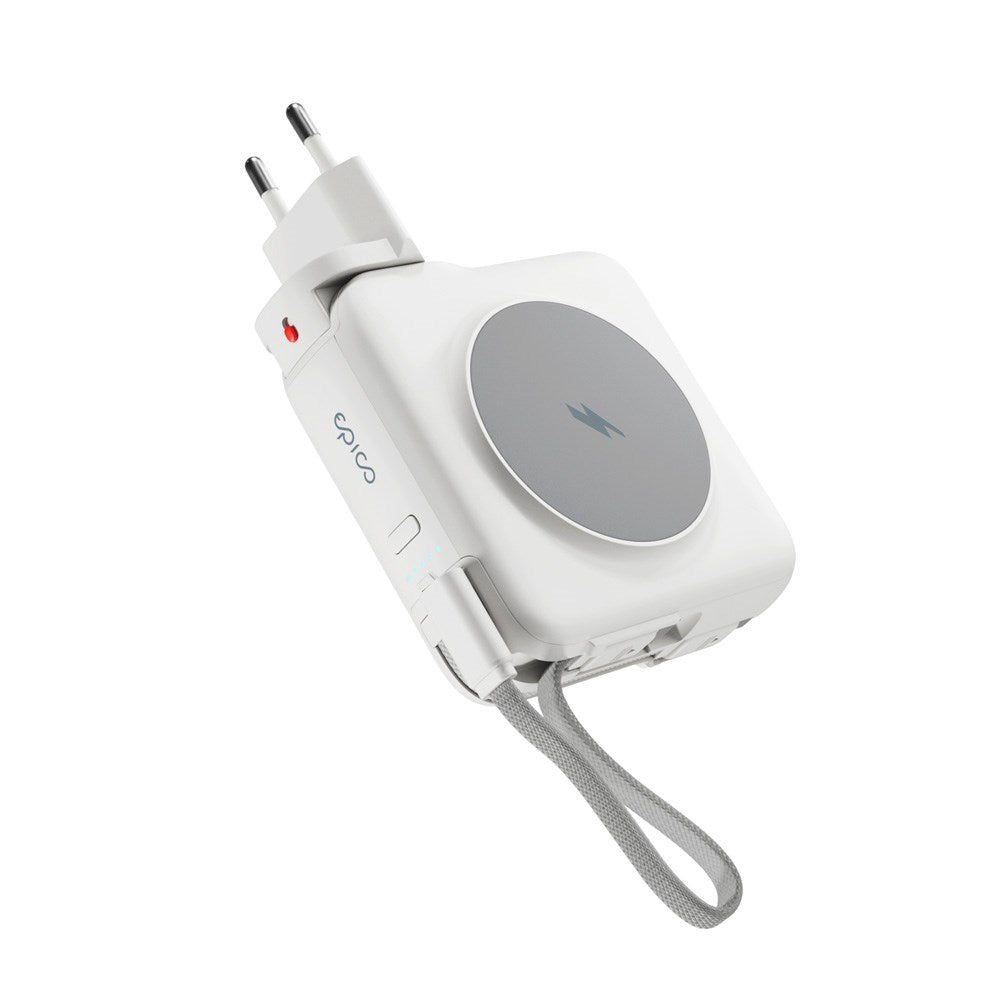 Epico UltraPack Mag+ 3-in-1 Travel PowerBank 10.000 mAh - MagSafe Compatible - White