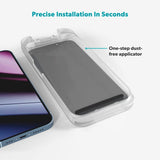 iPhone 17 Epico Privacy Glass 3D Screen Protector Glass with Installation Frame - Transparent
