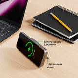 Epico UltraPack Qi2 Stand Alu Mag+ PowerBank 5000 mAh - MagSafe Compatible - Titanium
