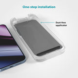 iPhone 16 Plus / 15 Plus / 14 Pro Max Epico Privacy Glass 3D Screen Protector Glass with Installation Frame - Transparent