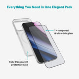 iPhone 17 Pro Max Epico Protection Set - MagSafe Case & Screen Protector - Transparent