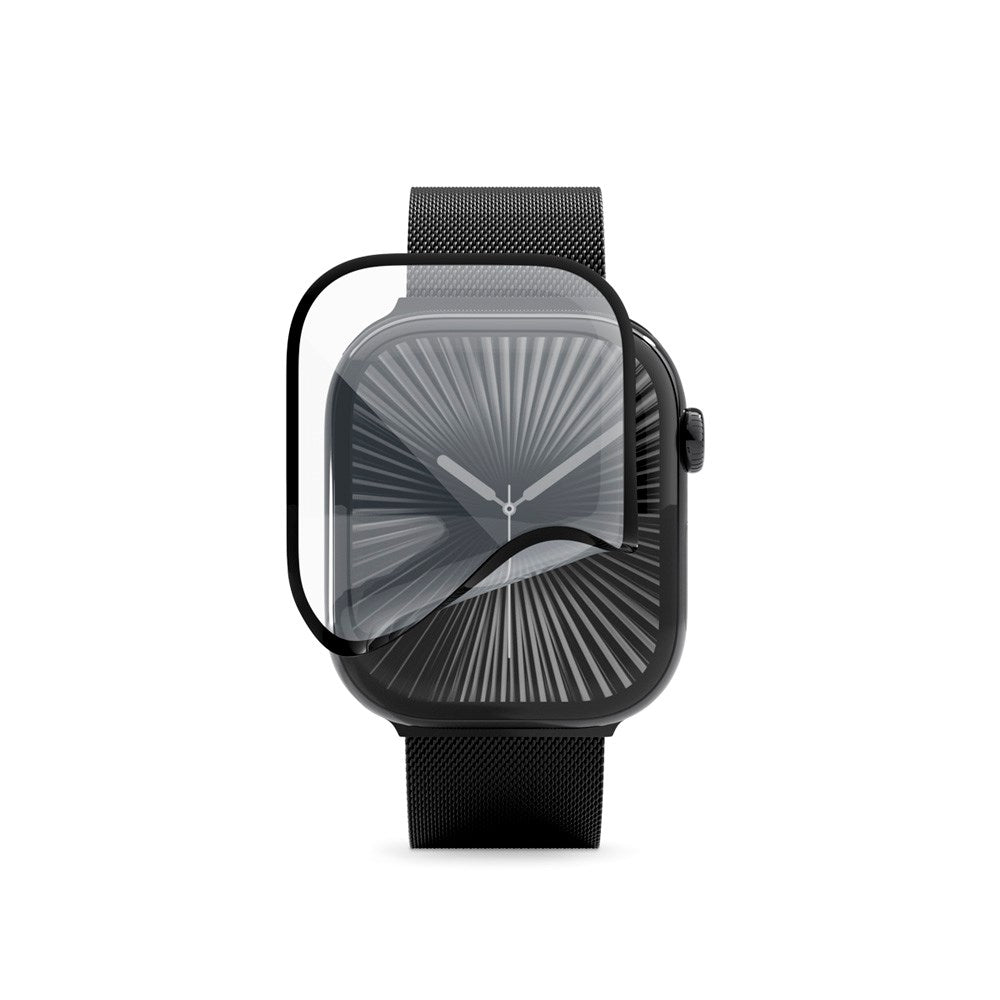 Apple Watch 11 / 10 (42mm) Epico 3D+ Flexiglass with Installation Frame - Transparent / Black Edge