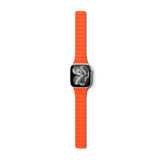 Apple Watch (38/40/SE/41/42) Epico Magnetic+ Silicone Watch Strap - Orange / Black
