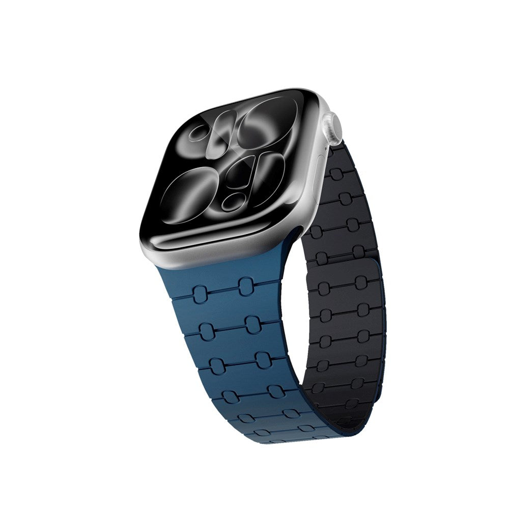 Apple Watch (42/44/SE/45/46/49) Epico Magnetic+ Silicone Watch Strap - Blue / Black