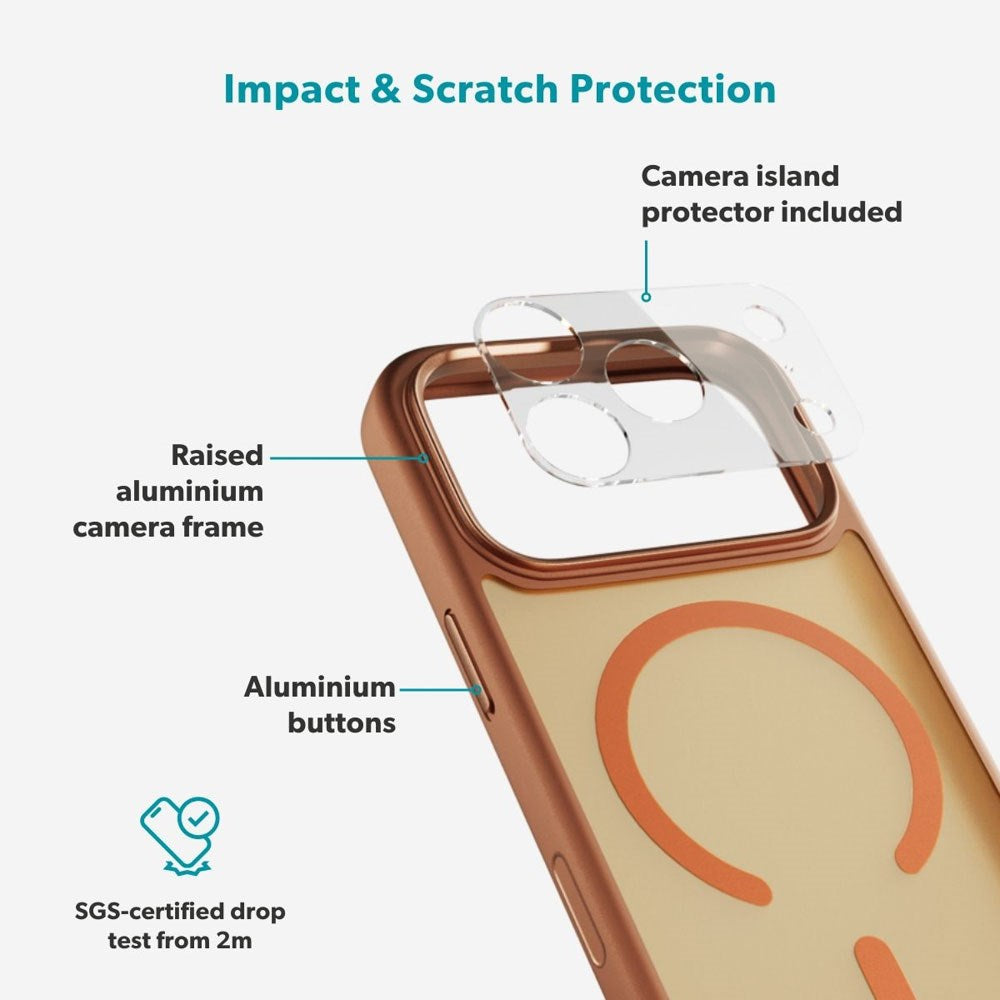 iPhone 17 Pro Max Epico HeroMatte Pro Mag+ Case with Camera Protection - MagSafe Compatible - Orange