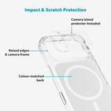 iPhone 17 Pro Epico Tile Mag+ Case - MagSafe Compatible - Transparent / White