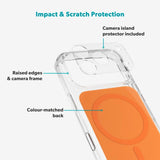 iPhone 17 Pro Epico Tile Mag+ Case - MagSafe Compatible - Transparent / Orange