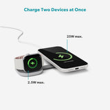 Epico UltraBase Compact Wireless Charger 25W for Smartphone / Apple Watch - MagSafe / Qi2 Compatible - Silver