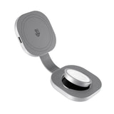 Epico UltraBase Compact Wireless Charger 25W for Smartphone / Apple Watch - MagSafe / Qi2 Compatible - Silver