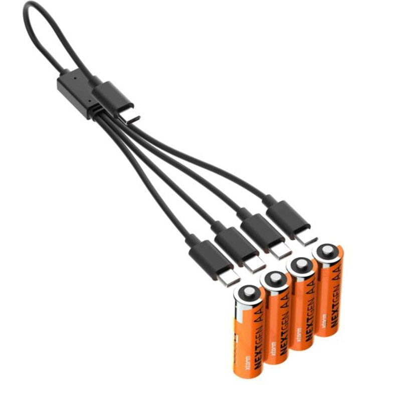 Xtorm NextGen Rechargeable USB-C AA Batteries - 4 pcs - Orange