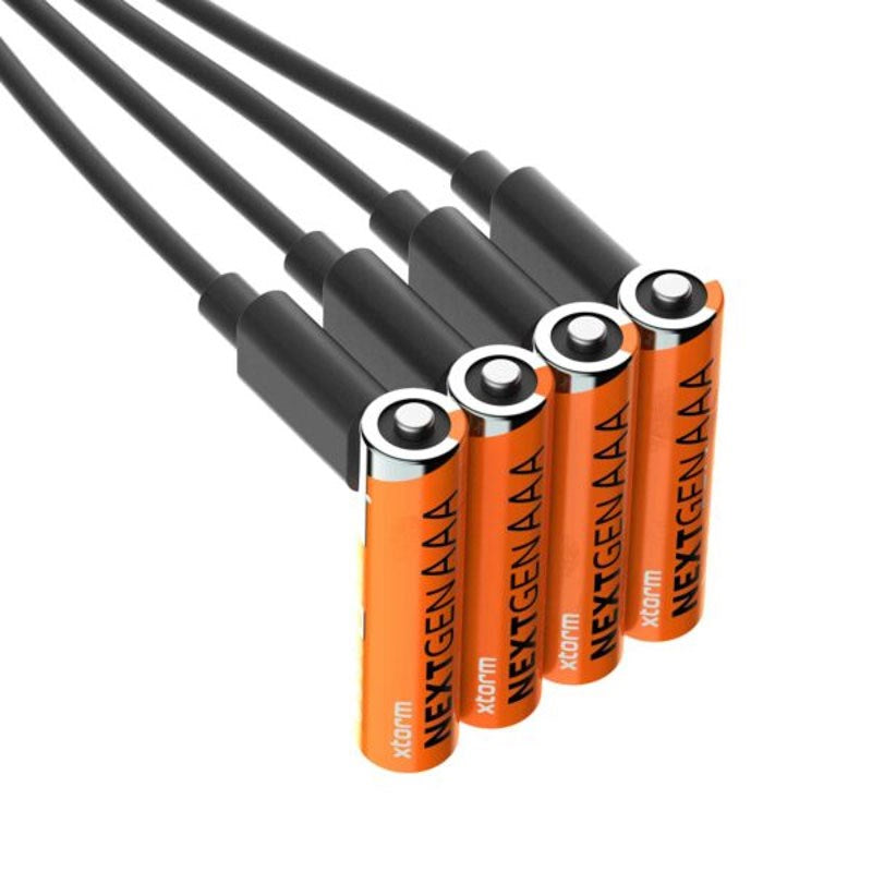 Xtorm NextGen Rechargeable USB-C AAA Batteries - 4 pcs - Orange
