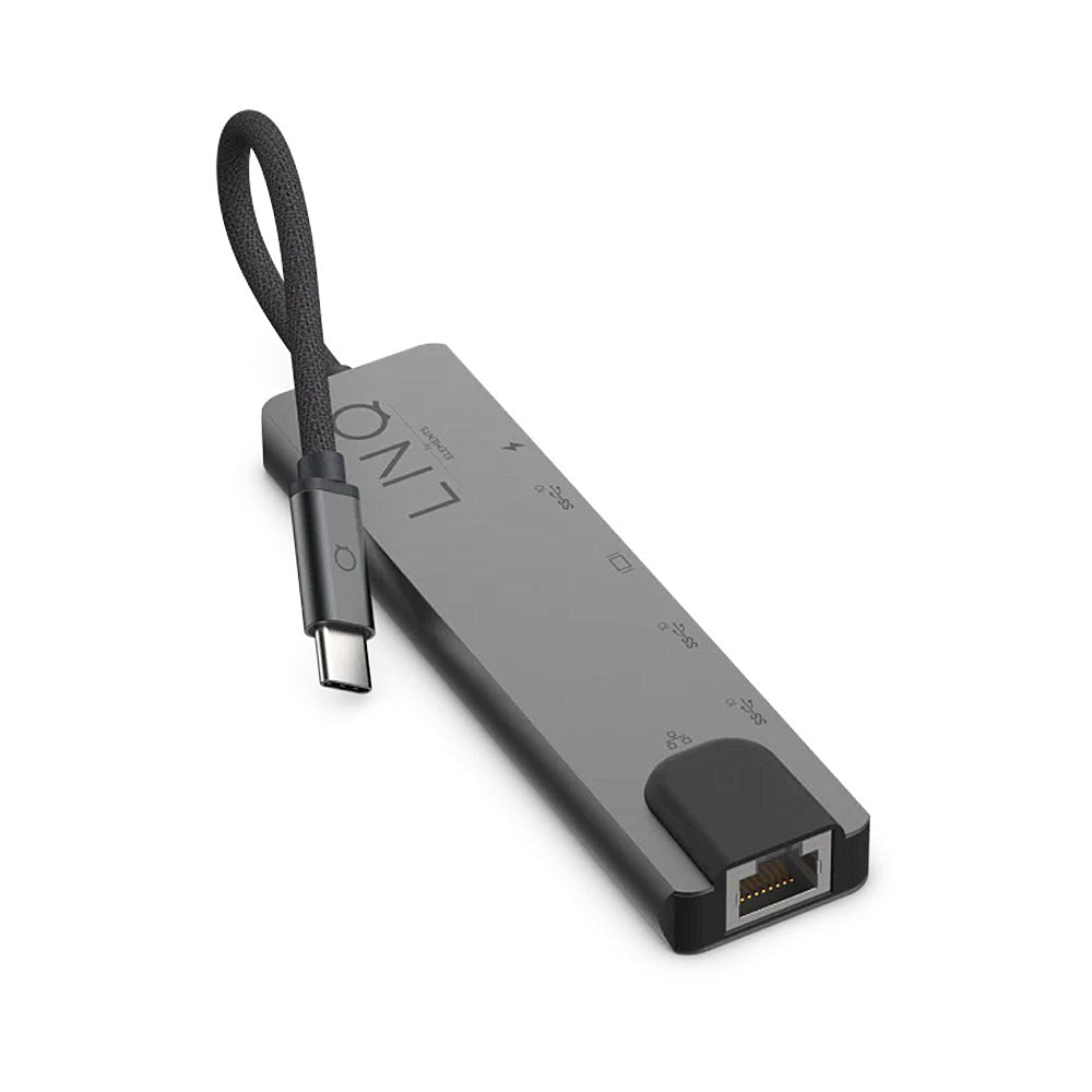 LINQ byELEMENTS 6-in-1 USB-C Pro Multiport Hub - 2 x USB-A / 2 x USB-C / HDMI / RJ45 Ethernet - Space Grey