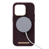 iPhone 14 Pro Njord byELEMENTS Salmon Series Leather Case - MagSafe Compatible - Eldur / Brown