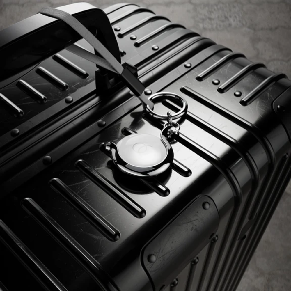 AirTag 1. & 2. Gen. Arc Pulse  Case with Keychain - Silver
