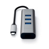 Satechi 2-in-1 USB-C Hub / Ethernet Port - Grey