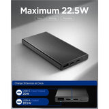 Spigen Essential 10,000mAh Powerbank with 2 x USB-C - 1 x USB-A - 22,5W - Black