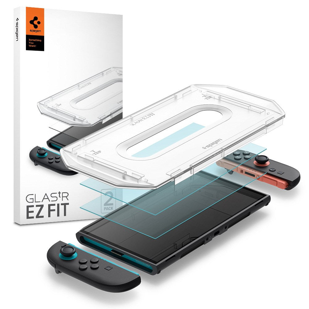 Nintendo Switch 2 Spigen Glass tR EZ Fit Screen Protector Glass with Installation Frame - 2 pcs - Transparent
