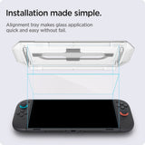 Nintendo Switch 2 Spigen Glass tR EZ Fit Screen Protector Glass with Installation Frame - 2 pcs - Transparent