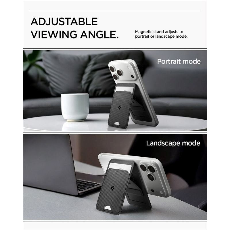Spigen Foldable Card Holder with 1 Card Slot - MagSafe Compatible - Black