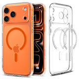 iPhone 17 Pro Max Spigen Ultra Hybrid Case - MagSafe Compatible - Transparent / Orange
