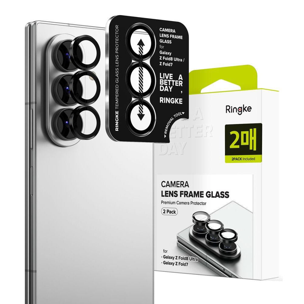 Samsung Galaxy Z Fold8 Ultra / Z Fold7 Ringke Camera Lens Protector with Installation Frame - 2 pcs - Black