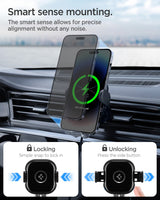 Spigen OneTap Universal 15W Mobile Phone Charger for Car - Ventilation System - Max Mobile: 64 - 92mm - Black