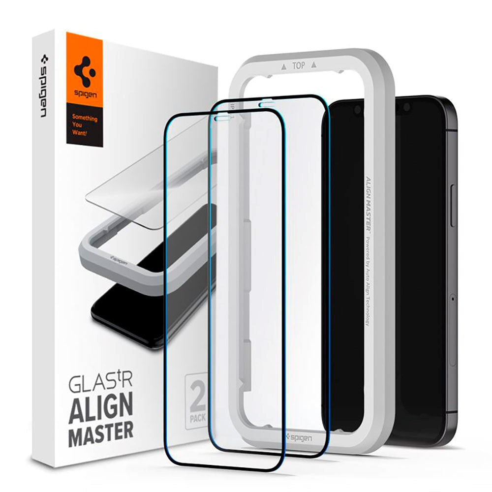 iPhone 12 / 12 Pro Spigen Protective Glass 2-Pack - Black Edge