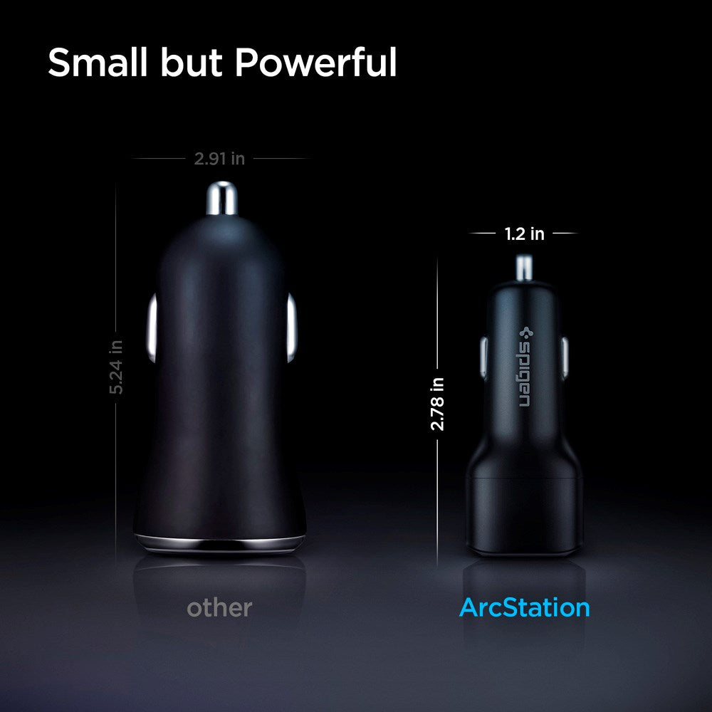 Spigen PowerArc ArcStation Car charger PD 65W with 2 x USB-C - Black