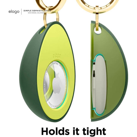 AirTag Silicone Case w. Keyring Elago - Avocado