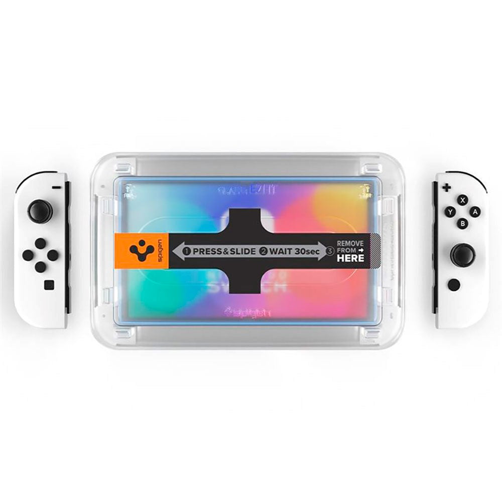 Nintendo Switch OLED Spigen EZ Fit Glas.tR Screen Protection - 2-Pack - Transparent