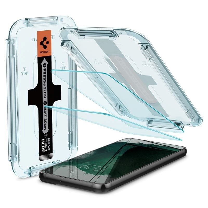 Samsung Galaxy S22+ (Plus) Spigen EZ Fit Glas.tR Screen Protection 2. Pcs - Case Friendly - Transparent