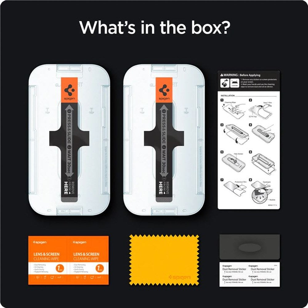 iPhone 14 Pro Spigen Privacy EZ Fit Glass Screen Protector - 2 pcs - Privacy Function - Transparent