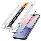 iPhone 15 Pro Spigen EZ Fit Glas.tR Screen Protection 2. Pcs - Case Friendly - Black Edge