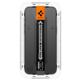 iPhone 15 Pro Spigen EZ Fit Glas.tR Screen Protection 2. Pcs - Case Friendly - Black Edge