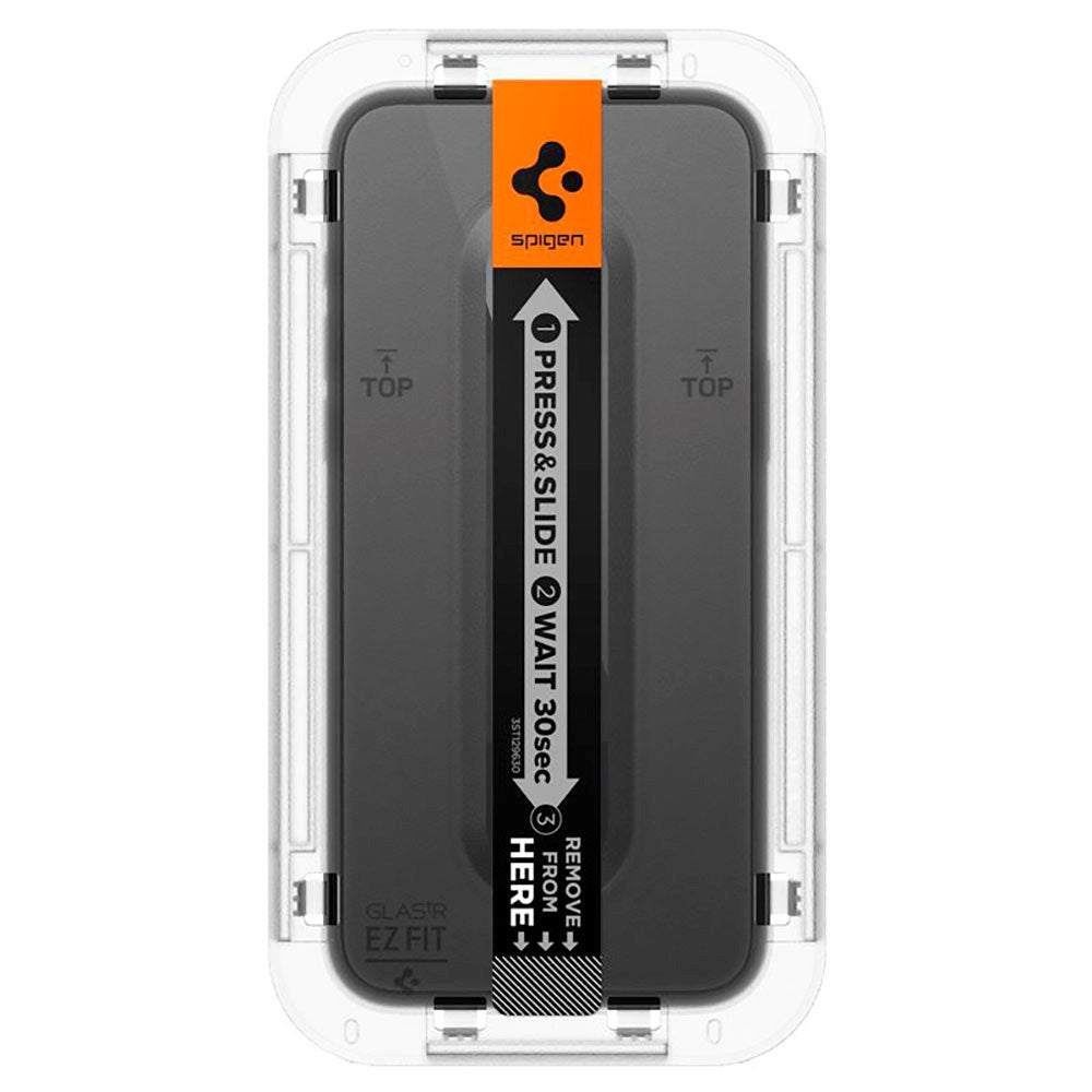 iPhone 15 Spigen EZ Fit Glas.tR Screen Protection 2. Pcs - Case Friendly - Black Edge