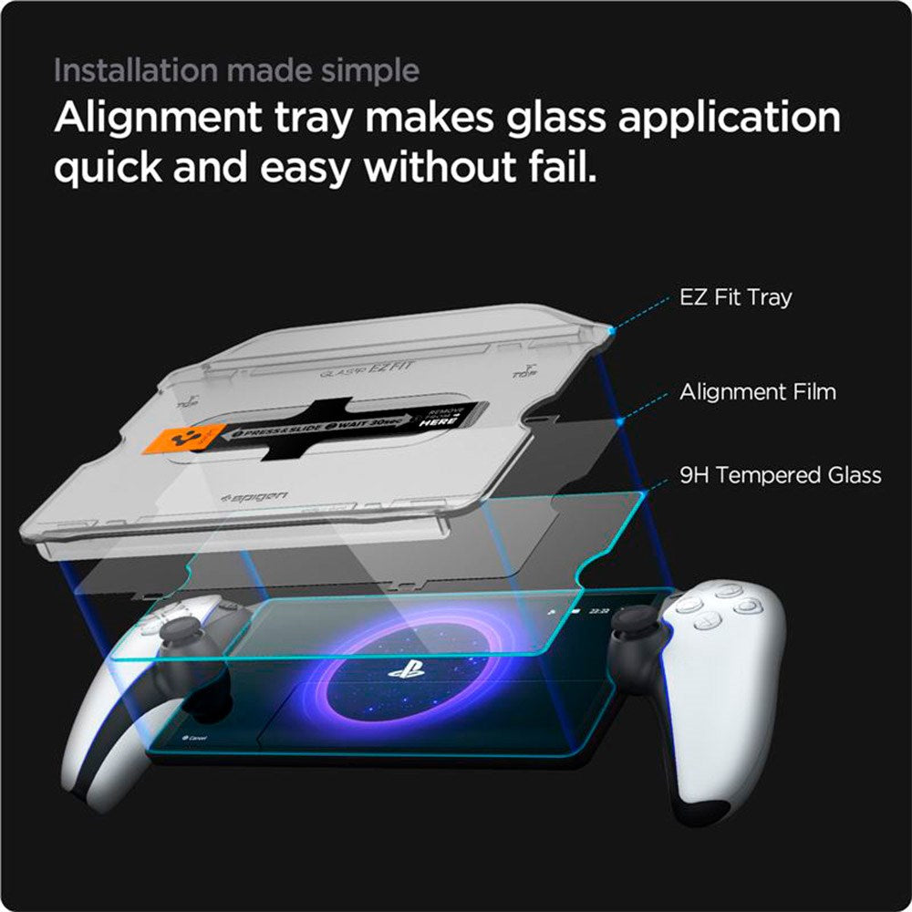 Spigen Glass tR EZ Fit Screen Protector for PlayStation Portal Remote Player - Transparent