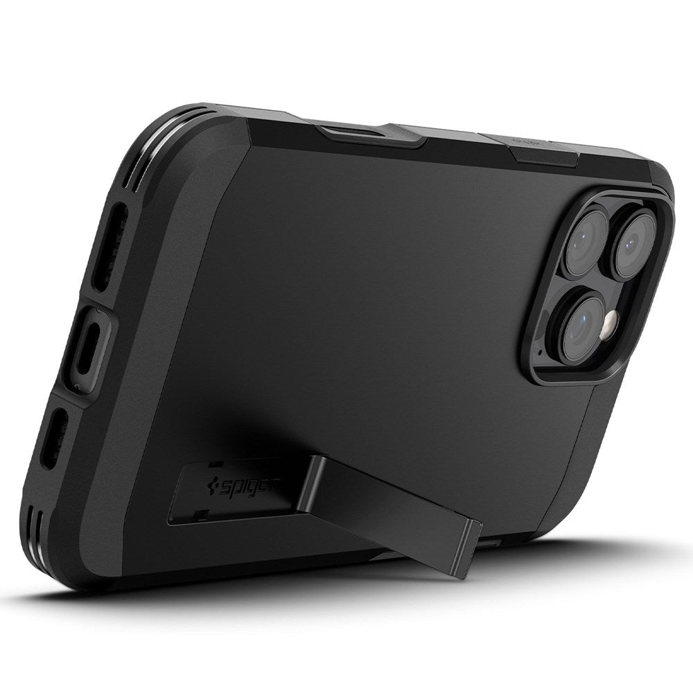 iPhone 16 Pro Max Spigen Tough Armor T Case w. Kickstand  - MagSafe Compatible - Black