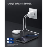 Spigen Essential 20W Wall Charger with 1 x USB-C & 1 x USB-A - White