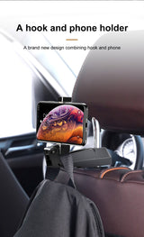 Baseus Backseat Car Mount For Car Headrest 4.0"-6.5" - Max Mobile: 45 x 85mm - Black