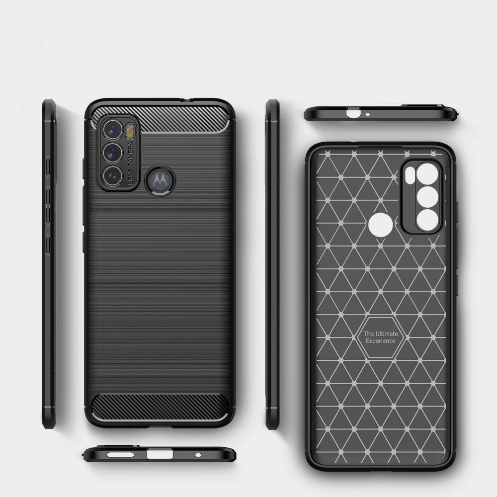 Motorola Moto G60 Tech-Protect Flexible Plastic Carbon Case - Black