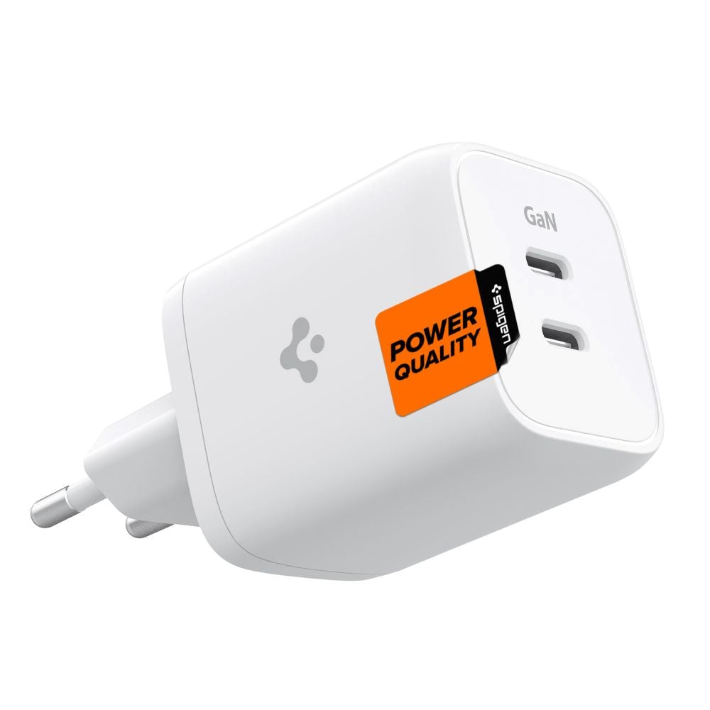 Spigen Quantum Boost ArcStation GaN 65W Wall Charger with 2 x USB-C - White