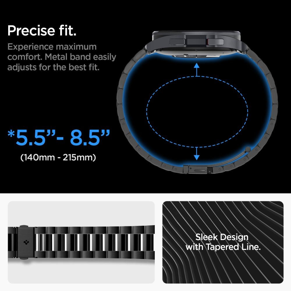 Spigen Samsung Galaxy Watch 6 Classic (47mm) Modern Fit Band - Stainless Steel Strap incl. Link Remover - Black