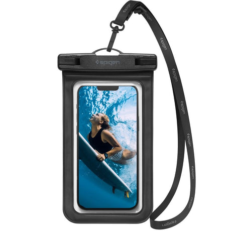 Spigen A601 Universal Waterproof Case Pouch - 2 Pack - Black / Transparent (Max. Phone: 169 x 90mm)