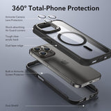 iPhone 15 Pro Max ESR Armor Tough Kickstand Halolock Case - MagSafe Compatible - Transparent / Black