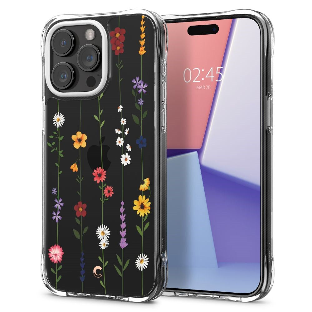 iPhone 15 Pro Cyrill Cecile Plastic Case w. Strap - Flower Garden