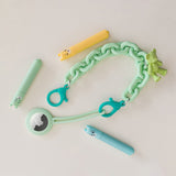 Smartphone / AirTag Chain with Teddy Bear & Carabiner - Light Blue